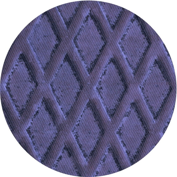 Ahgly Company Machine Washable Indoor Round Transitional Blue Area Rugs, 4' Round