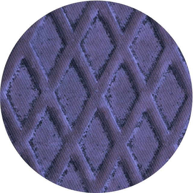Ahgly Company Tapis d'Intérieur Rond Lavable en Machine Bleu Transitionnel, 3 Pieds Rond