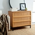 thumbnail image 2 of SAFAVIEH Zadie 3 Drawer Rattan Chest, Natural With Natural Rattan/Black Legs (34 in. W x 18 in. D x 30 in. H), 2 of 14
