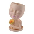 thumbnail image 2 of Face Planter Pot Head Planters, Lady Heads Flowerpot, Cute Girl Faces Plant Pot, Bust Statue Flower Pots, Round Women Succulent Pots for Indoor Outdoor Plants, Modern Vase with Drainage, 2 of 7