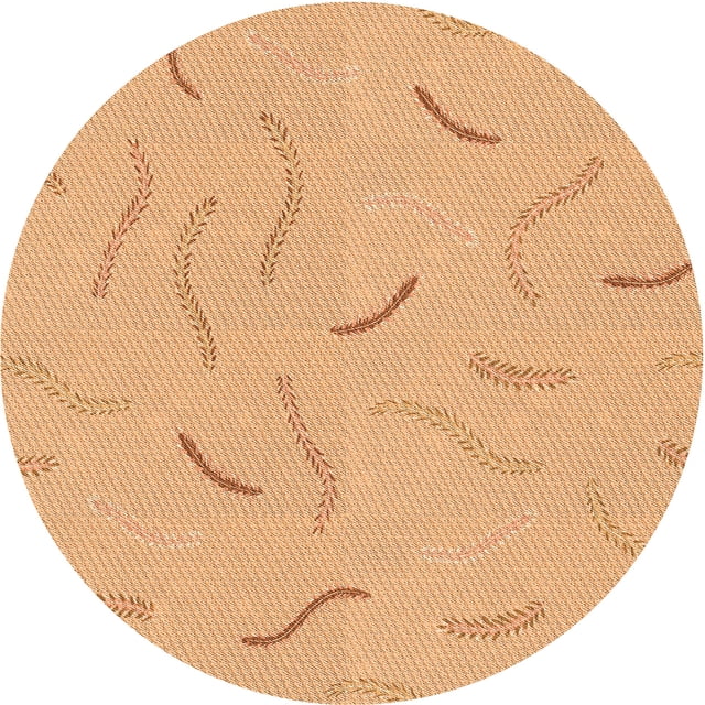 Ahgly Company Tapis d'Intérieur Ronds Transitionnels Orange Lavables à la Machine, 5 Pieds Rond