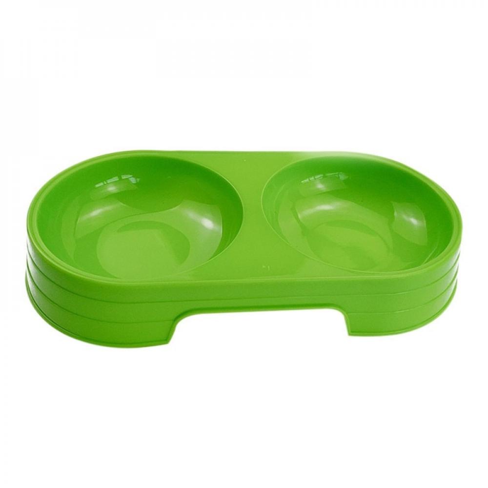 Pet Candy Color Feeder Dog Feeding Double Plastic Bowls Food Container