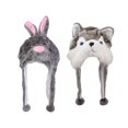 thumbnail image 1 of lionlar 2 Pieces Cute Animal Hat Photography Props Decoration Gray Rabbit Wolf, 1 of 9