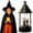 A1_Black 5.9x2.9in, variant on SMKE Vintage Halloween Lantern Tabletop Decor,Battery Operated Flickering Flame Flameless Candle Lantern with Cutout Design,Hanging Decor Mantel Shelf Centerpiece Spooky Party Display Black 1pc