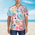 thumbnail image 4 of Daiia Cupcakes and Donuts Hawaiian Shirt for Men Gentle Cotton Regular Short Sleeve Casual-X-Large, 4 of 9