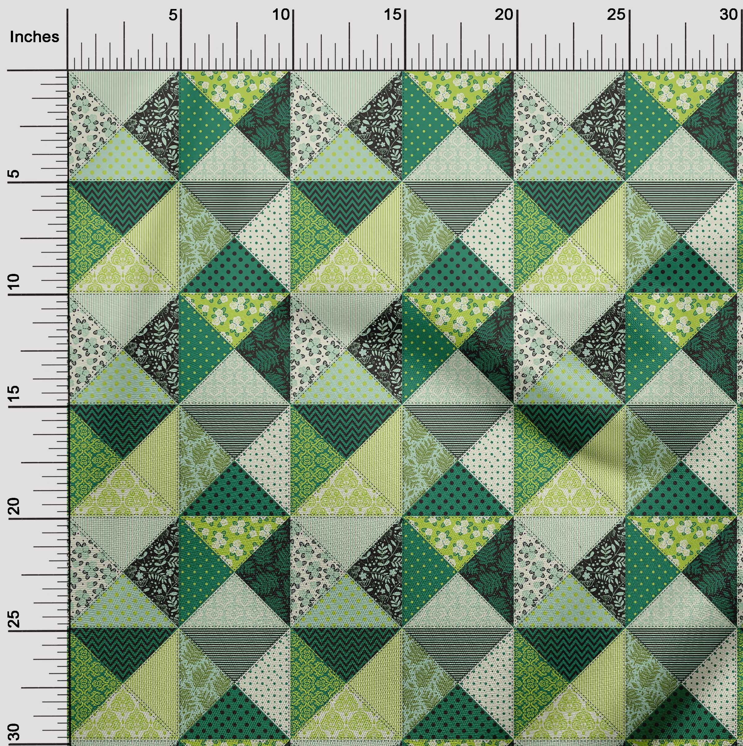 oneOone Cotton Silk Mint Green Fabric Quilt Patchwork Sewing Material Print Fabric By The Yard 42 Inch Wide