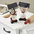 thumbnail image 2 of 5"W, 8"H White Polystone Kitchen Decorative Figurine Chef Sculpture with Chalkboard Signs, by DecMode (2 Count), 2 of 9
