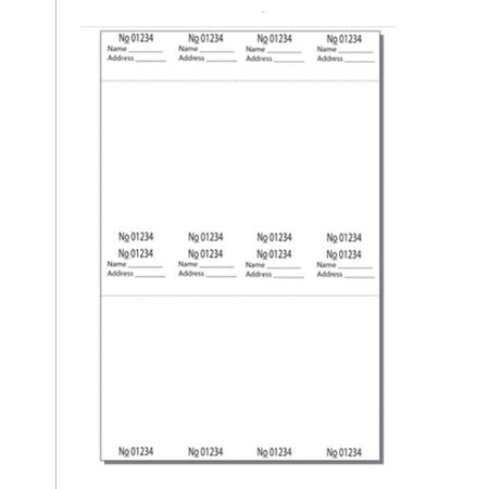 Print-Ready Numbered Ticket Sheets, 8-1/2" x 13", 8 Tickets Per Sheet, Perfed Stubs, Consec Numbers & Info Lines, Ticket Size: 2-1/8" x 6-1/2" on White 65lb Cover - 250 Sheets (2,000 Tickets)