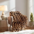 thumbnail image 3 of Brown Leopard Throw Blanket, Cheetah Print Blanket, Cozy Soft Blanket, Lightweight Fluffy Fuzzy Warm Plush Flannel Blanket, Fleece Blanket for Couch, Bed, Sofa, Leopard Print Gifts, 40"x50", 3 of 3