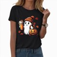 thumbnail image 2 of TOWED22 Halloween Shirt for Women Funny Ghost Costume Tshirts Halloween Short Sleeve Graphic Tee Tops(Black,3XL), 2 of 6