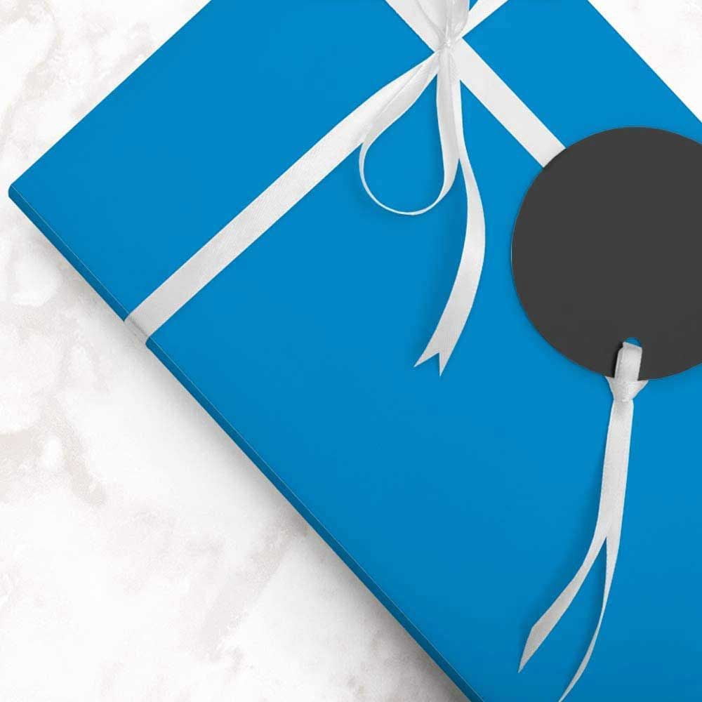 JAM Paper Bright Blue Glossy Wrapping Paper, All Occasion, 25 Sq. ft, 2 per Pack