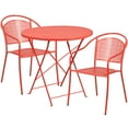 thumbnail image 2 of EMMA + OLIVER Commercial Grade 30" Round Coral Folding Patio Table Set, Coral, 2 of 5