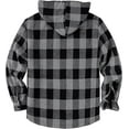 thumbnail image 2 of SPEEDRUN Men's Flannel Hooded Jacket Fleece Sherpa Lined Plaid Shirts Zip Up Sweatshirt Hoodies with 4 Pockets Gray 3XL, 2 of 5