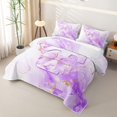 thumbnail image 3 of Manfei Cute Monogram T Quilt King,Pretty Bownot King Coverlet Set,Purple,3pcs, 3 of 7