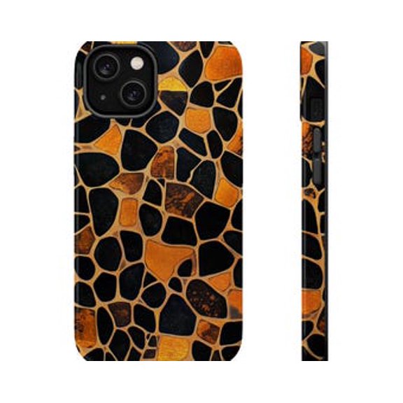 Protective iPhone Case Tortoise Shell Phone Case Artistic Boho MagSafe Cover IP13/14 Magnetic MagSafe Compatible