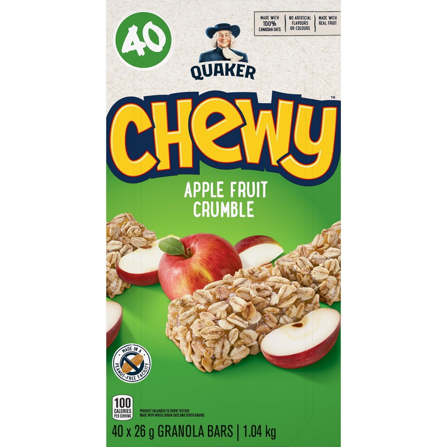 Discontinued Quaker Chewy Croustade aux Pommes Barres Granola Boîte de 40 Barres