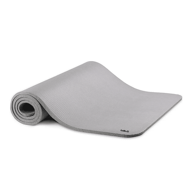 Tapete Yoga Pilates Fitness Ejercicio Portátil 10mm Grosor Lab.G, Gris