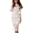 thumbnail image 5 of UTTOASFAY Womens Plus Size Dresses Women'S Sexy Lace Bodycon Pencil Dress Prom Gown Dress White XL, 5 of 9