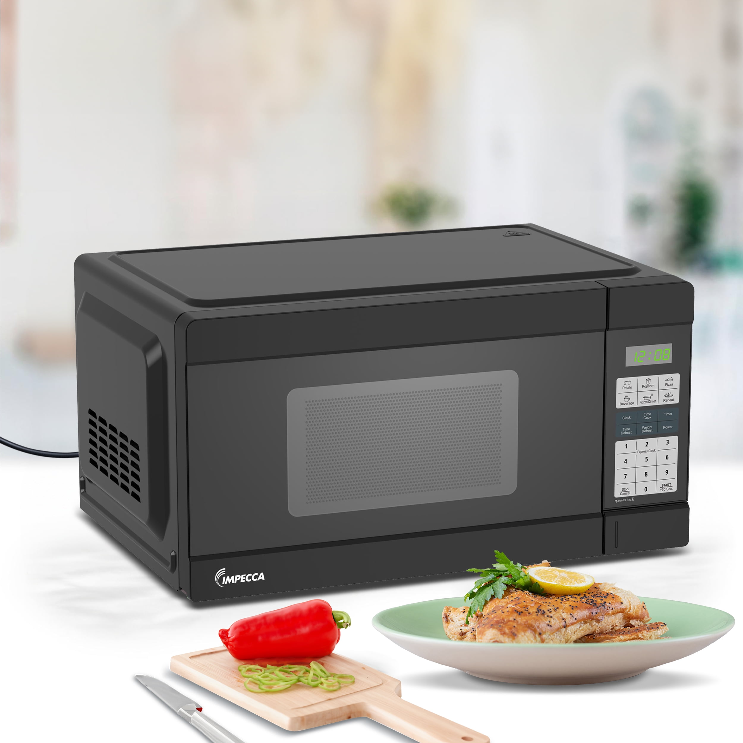 Impecca 1.1 Cubic Ft Microwave, Black