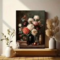 thumbnail image 6 of Moody Peony Still Life Canvas Antique Floral Dark Academia Living Room Wall Art, 6 of 8
