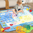 thumbnail image 2 of "Magic Water Doodle Mat for Kids - Reusable XL 80x60cm Drawing Pad with 3 Brushes & Learning Accessories, Mess-Free Educational Toy", 2 of 7