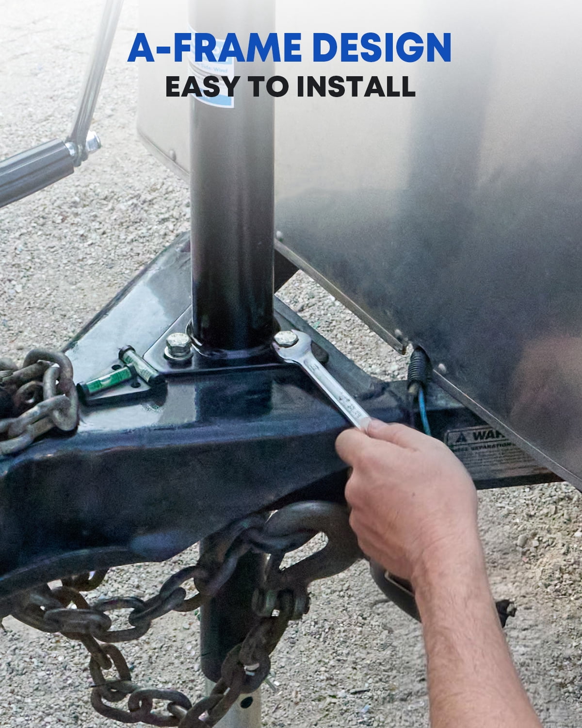 Kohree 5000lb A-Frame Trailer Jack, Trailer Stand with Handle & Rectangular Base, 15-inch Vertical Lift for RVs, Horse, Utility, and Yacht Trailers