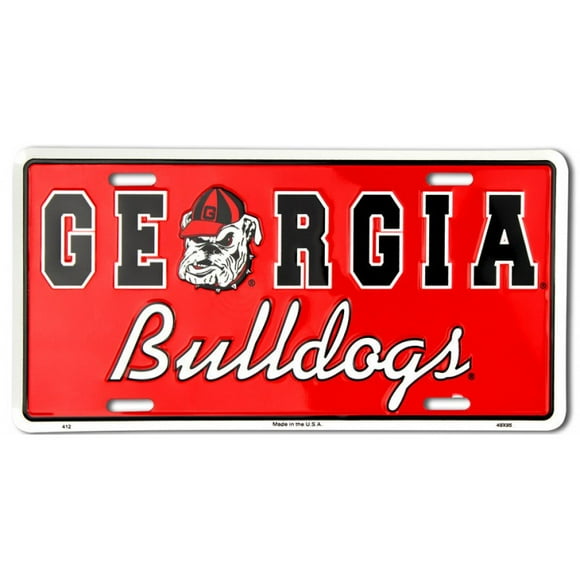 Georgia Bulldogs Red License Plate