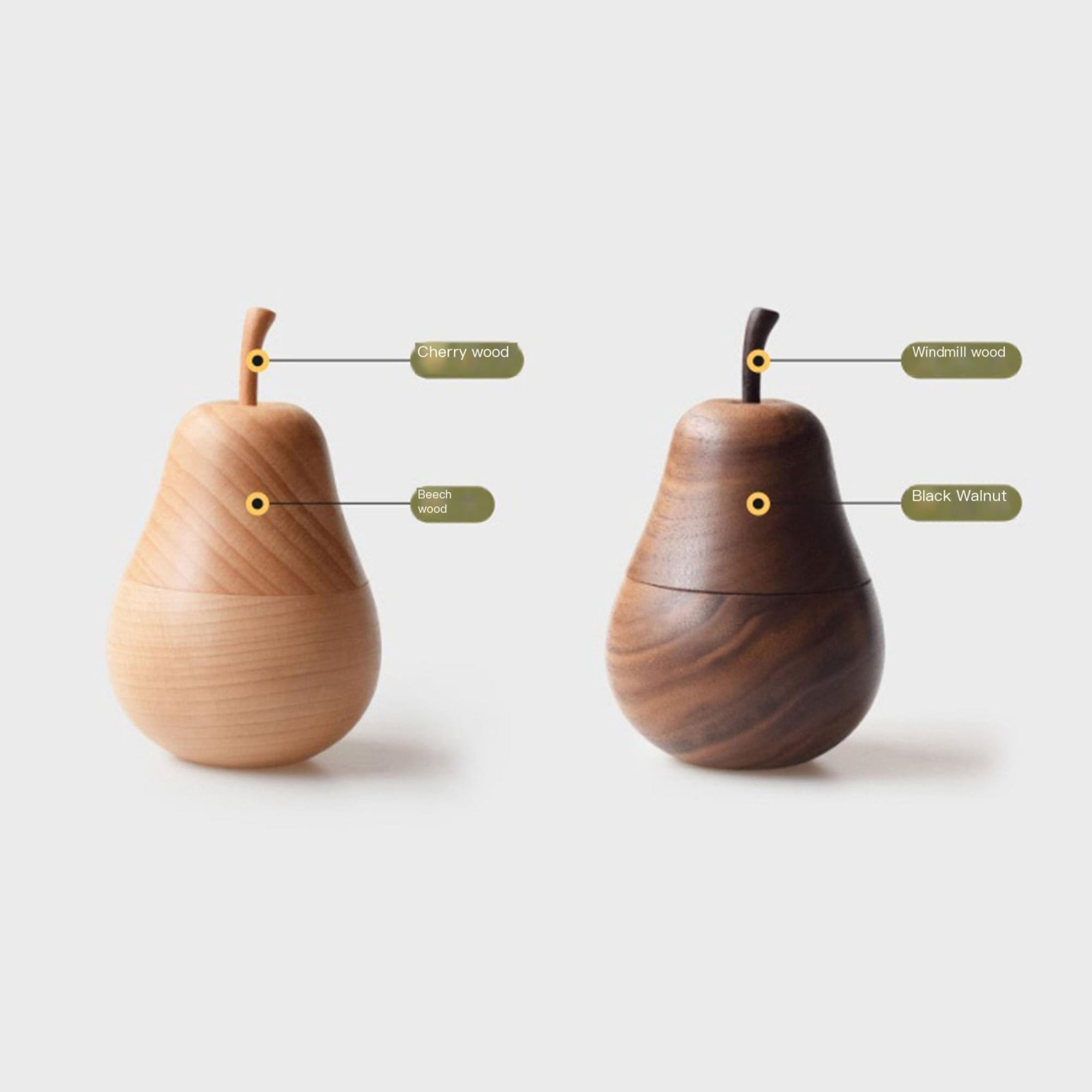 Pear Toothpick Holder Dispenser Creative Cute Toothpick Box Wooden Fruit Ornaments