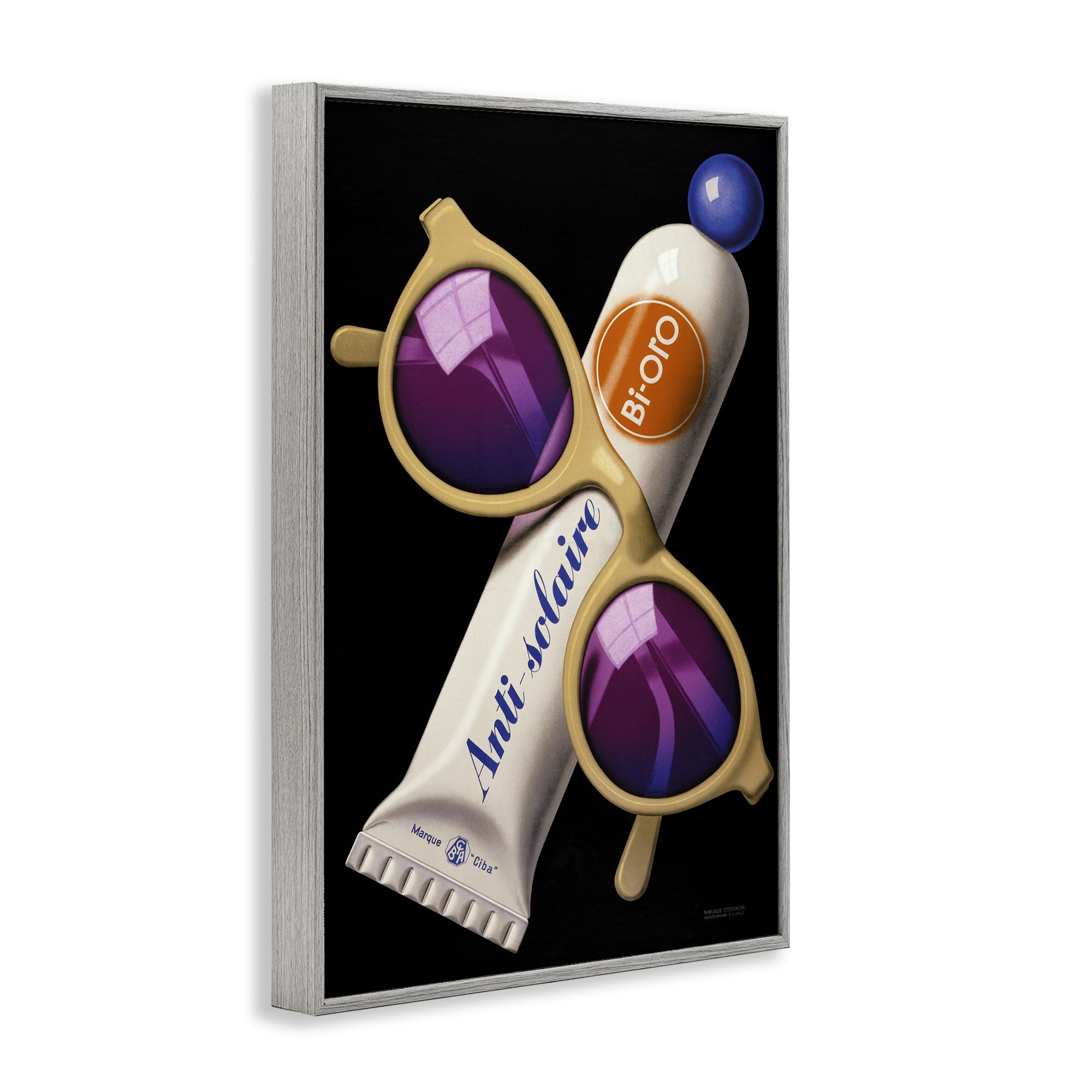 Stupell Industries Sunblock & Sunglasses Gray Framed Giclee Art, design by Print Collection
