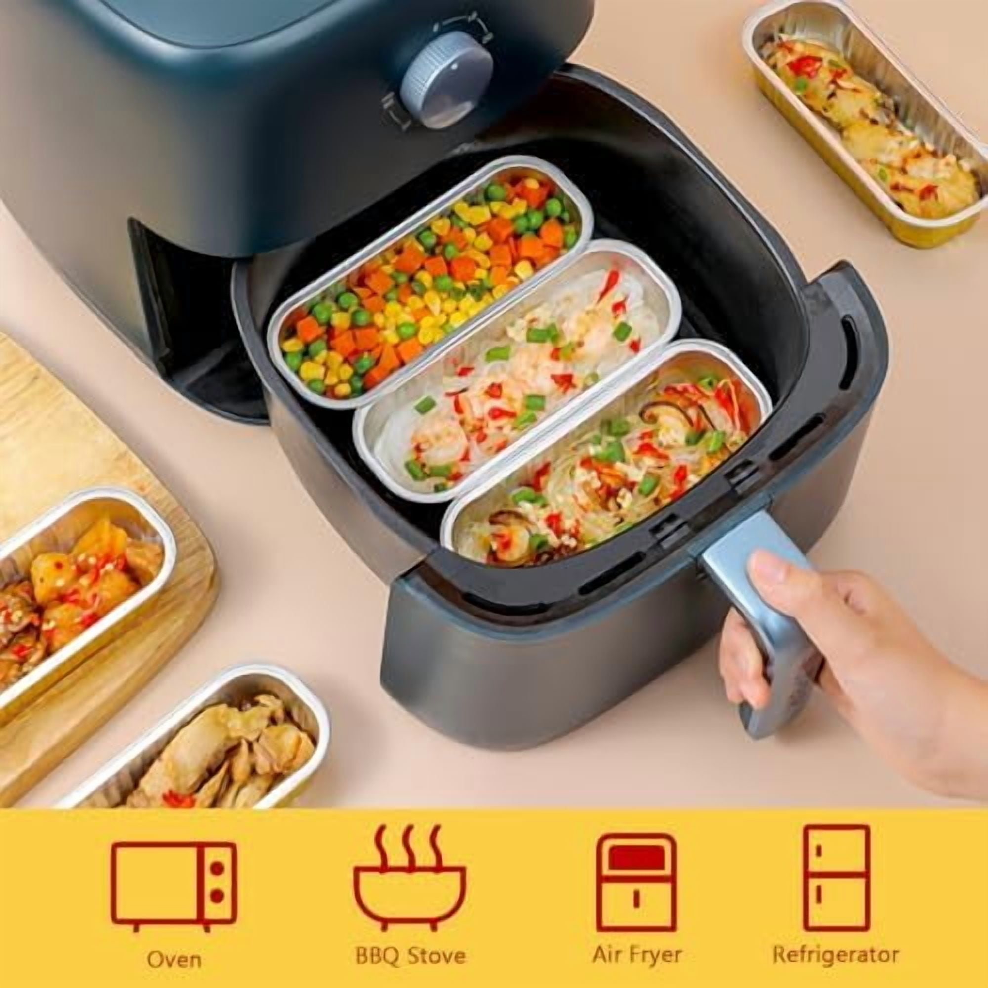 Mini Baking Pans With Lids 50 Pack, 6.8oz Aluminum Foil Small Loaf Pans Tins Holders,Rectangle Baking Cups Muffin Tins,Disposable Ramekins Muffin Cups For Mini Cake Bread -Red