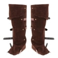 thumbnail image 2 of QccHieUs Boot Covers Soldier Costume Accessories Medieval Gaiters PU Costume Boots Covers Brown, 2 of 8