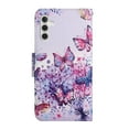 thumbnail image 3 of Feishell Colorful Pattern Wallet Case for Samsung Galaxy A54 5G 6.4 inch,for Women Men,Shockproof Magnetic Clasp Flip Stand Credit Card Slots Phone Case with Wrist Strap,Brilliant Butterfly, 3 of 7