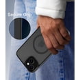 thumbnail image 6 of for iPhone 13 / 14 Case Compatible with MagSafe, Translucent Matte Shockproof Phone Case Cover - Black, 6 of 7