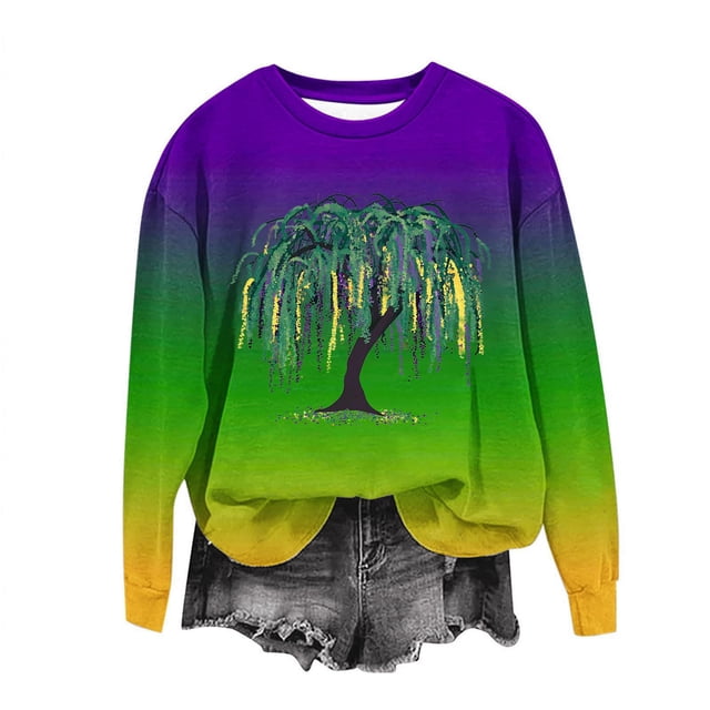 T-Shirt à Manches Longues pour Femmes, Imprimé, Col Rond, Blouse de Rue, Style Bohème, Fermeture Éclair Complète, Baseball
