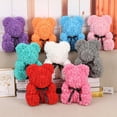 thumbnail image 5 of Flor de oso rosa para siempre, flor eterna de rosa para escaparate, aniversario, Navidad, regalo de San Valentín XBTCLXEBCO oso de peluche rosa, 5 of 5