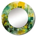 thumbnail image 2 of Designart "Finding Balance in Green" Abstract Painting Round Mirror Wall Decor Modern - Large Green Round Bathroom Mirror - Round Mirror - 23" x 23", 2 of 6