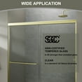 thumbnail image 5 of JimsMaison 56-60"W x 70"H Semi-Frameless Sliding Shower Door,Tempered Glass,  Brushed Gold", 5 of 12