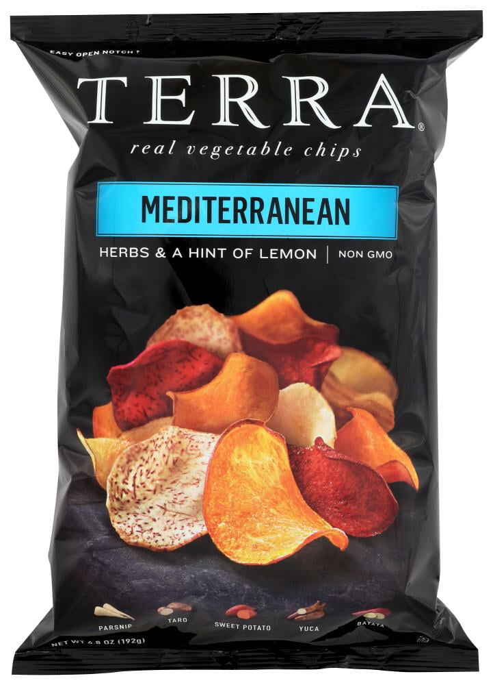 Terra Exotic Vegetable Chips, Mediterranean, 6.8 oz Bags (Pack of 12
