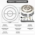 thumbnail image 2 of Dreffco Stainless Steel Fire Pit Burner Pan & Ring Pro Kit for Natural Gas, 22-Inch Pan, 18-Inch Ring, 150,000 BTU Max, 2 of 10