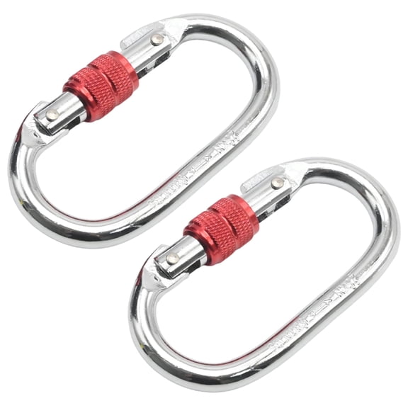 Anxingo 4.3" O-Shape Heavy Duty Carabiners, M10 x 110mm Steel Spring Snap Hook, 500LBS Load Quick Connect Clip for Outdoor Hammocks and Gym - 2Pcs
