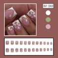 thumbnail image 6 of FSTDelivery Nail Stuff for Beginners, 24 Pieces Of Short Square Fashion Style Rhinestone Flower White French Flash Wear Nail Art Nail Pieces, DIY Nails at Home, Christmas Birthday Gifts for Women, 6 of 6