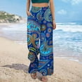 thumbnail image 4 of TMOYZQ Palazzo Pants for Women 2025, Elastic High Waisted Boho Casual Loose Wide Leg Pants Plus Size Print Baggy Lounge Trouser Pants on Clearance, 4 of 6