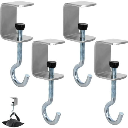 

4pcs Desk Mount Bag Holder Hook Metal Under Table Purse Hook Adjustable Desk Hanger Clip Portable Headphones Holder Clamp Organizer for Women Girls Handbag Reducing Clutter