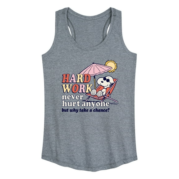 Peanuts - Hard Work - Women's Racerback Tank Top