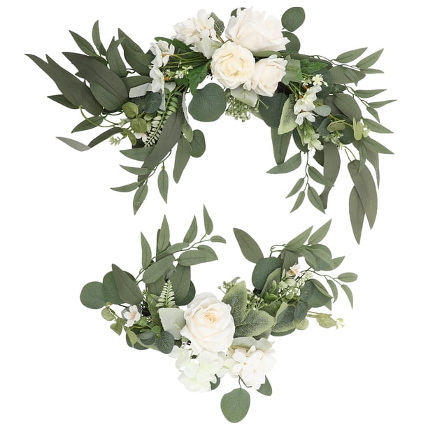1 juego de arco de flores para boda, romántico, artificial, con rosas, para ceremonia y recepción de boda.