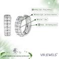 thumbnail image 4 of Vir Jewels 1 CTTW Lab Grown Diamond Hoops Earrings in Sterling Silver With Hidden Post For Women, 4 of 5