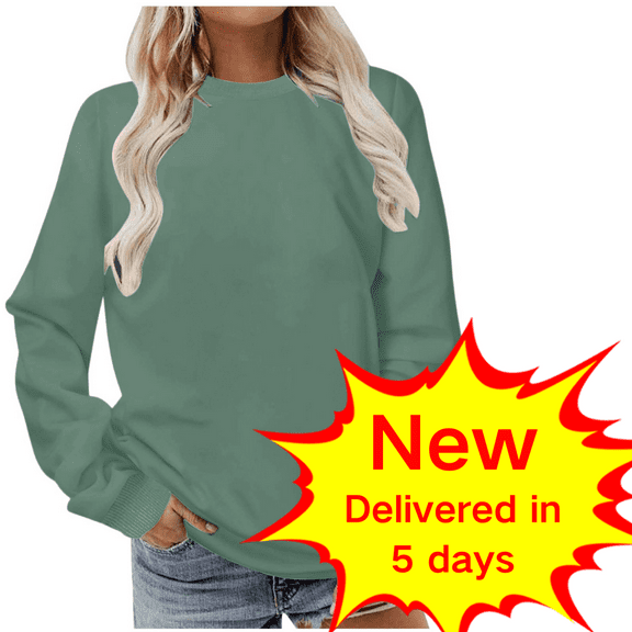Fall Womens Shirts Long Sleeve Casual Womens Solid Color Blouses Womens Shirts Plus Size Womens Sweatshirts No Hood my items out for delivery