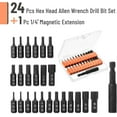 thumbnail image 2 of Bates Hex Head Allen Wrench Drill Bit Set, 25 Pcs, S2 Steel, Magnetic, 1/4 Hex Shank, Key Set, 2 of 6