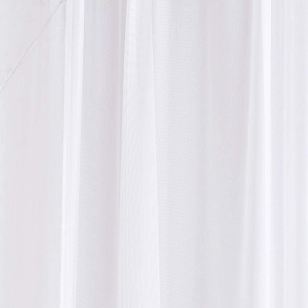 WARM HOME DESIGNS Pair of 2 Voile Sheer White French Door Curtains in ...