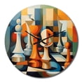 thumbnail image 2 of Designart "Structured Chaos Orange Blue Orange And Blue" Abstract Shapes Oversized Wall Clock, 2 of 5